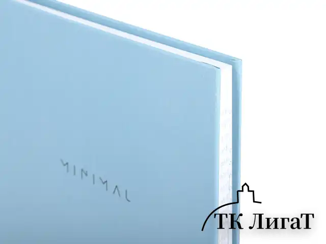 Блокнот А5 134х206 мм, 80 л., твёрдый, клетка, BRAUBERG "Minimal", голубой, 116442
