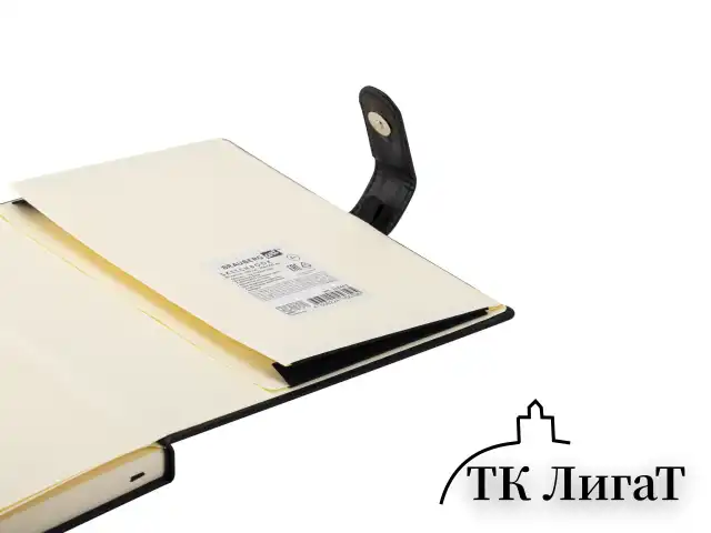 Скетчбук, слоновая кость 140 г/м2, 200х200 мм, 80 л., КОЖЗАМ, застежка, BRAUBERG ART CLASSIC, черный, 116462