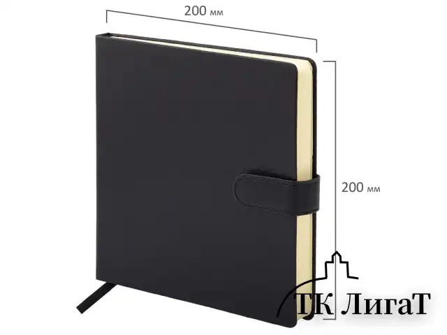 Скетчбук, слоновая кость 140 г/м2, 200х200 мм, 80 л., КОЖЗАМ, застежка, BRAUBERG ART CLASSIC, черный, 116462