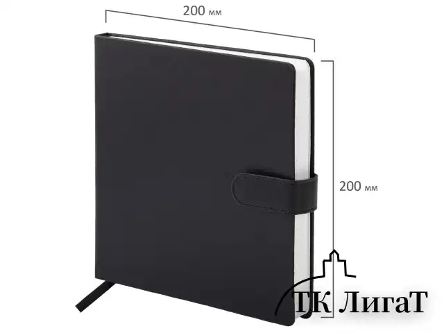 Скетчбук, белая бумага 140 г/м2 200х200 мм, 80 л., КОЖЗАМ, застежка, BRAUBERG ART CLASSIC, черный, 116463