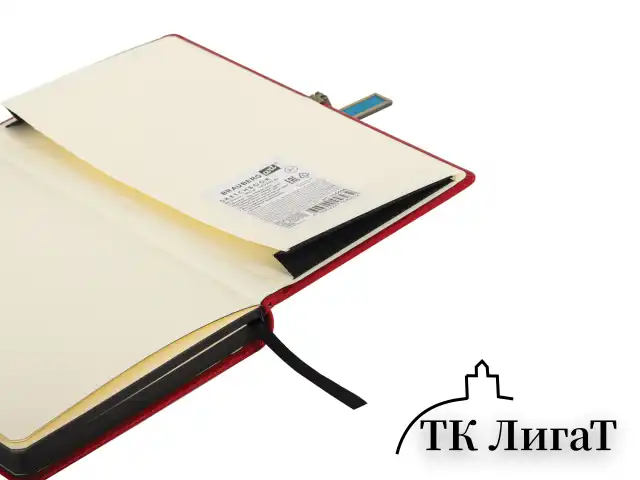 Скетчбук, слоновая кость 140 г/м2 130х210 мм, 80 л., КОЖЗАМ, застежка металл, BRAUBERG ART CLASSIC, "Inspiration", под кожу, красный, 116466
