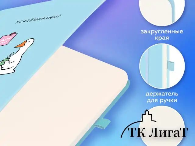 Скетчбук, слоновая кость 140 г/м2, 130х210 мм, 80 л., софт-тач, резинка, BRAUBERG ART CLASSIC, "Милый гусь", 116469