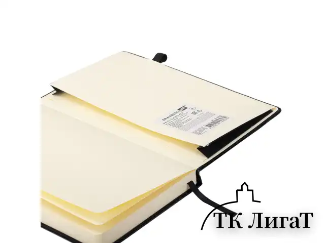 Скетчбук, слоновая кость 140 г/м2, 130х210 мм, 80 л., КОЖЗАМ, резинка, BRAUBERG ART CLASSIC, CROCO, черный, 116470
