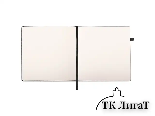 Скетчбук, слоновая кость 140 г/м2, 200х200 мм, 80 л., КОЖЗАМ, резинка, BRAUBERG ART CLASSIC, CROCO, черный, 116472