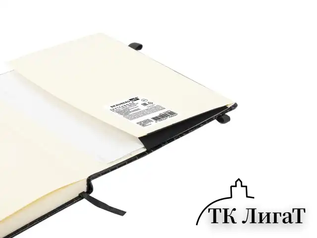 Скетчбук, слоновая кость 140 г/м2, 200х200 мм, 80 л., КОЖЗАМ, резинка, BRAUBERG ART CLASSIC, CROCO, черный, 116472