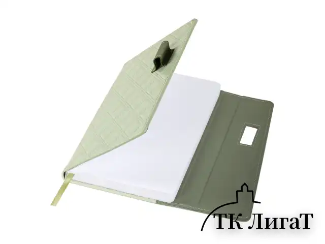 Ежедневник недатированный А5 145х215 мм, BRAUBERG "Stitch", под кожу, магнит, 160 л., оливковый, 116588