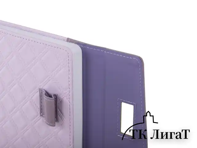 Ежедневник недатированный А5 145х215 мм, BRAUBERG "Stitch", под кожу, магнит, 160 л., сиреневый, 116589