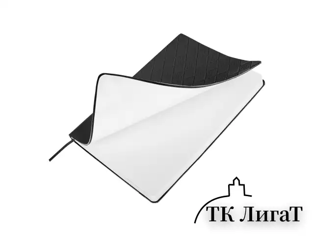 Блокнот А5 138x213 мм, BRAUBERG "Tissage", под кожу, 80 л., резинка, клетка, черный, 116601