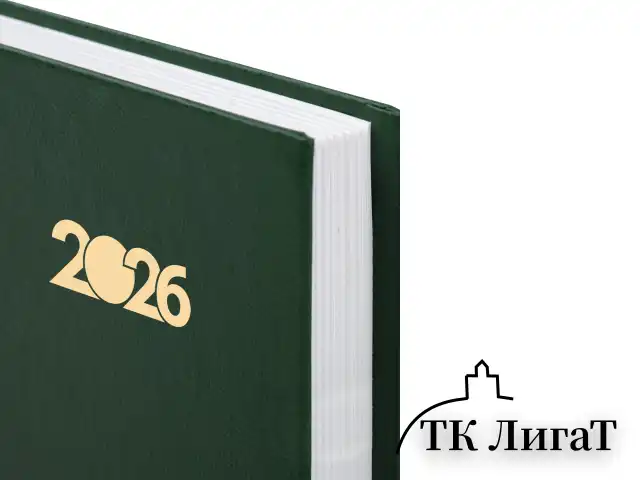 Ежедневник датированный 2026 145х215 мм, А5, STAFF, обложка бумвинил, зелёный, 117308