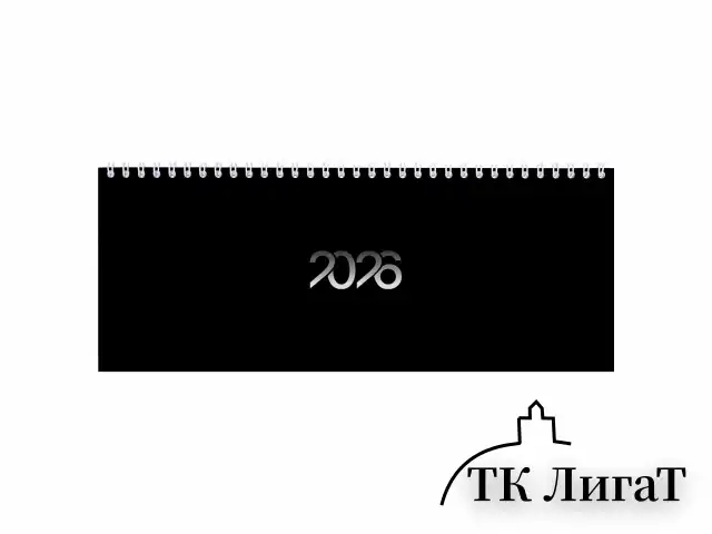 Планинг датированный 2026 285х112 мм, STAFF, гребень, картонная обложка, 64 л., "Black style", 117363