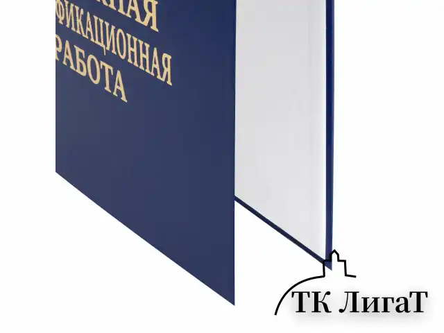 Папка-обложка "Выпускная квалификационная работа" STAFF, А4, 3 отверстия под дырокол, шнур, Синяя, 117576