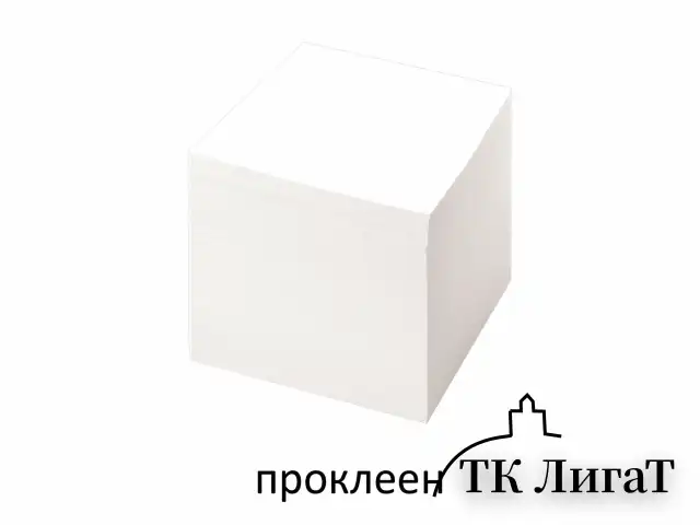 Блок для записей STAFF, проклеенный, куб 8х8 см,1000 листов, белый, белизна 90-92%, 120382