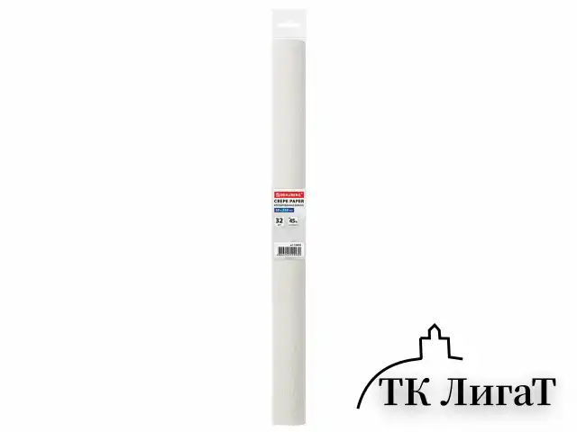 Бумага гофрированная/креповая, 32 г/м2, 50х250 см, белая, в рулоне, BRAUBERG, 126528
