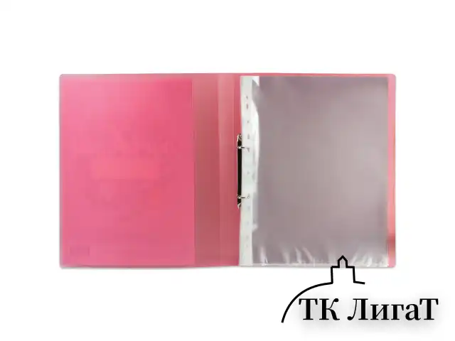 Папка для портфолио школьника, 2 кольца, 20 файлов, пластик полупрозрачный, красная, BRAUBERG, 126558