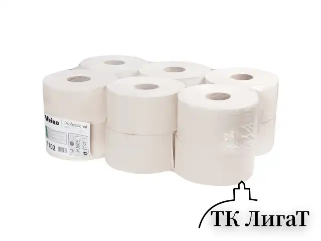 Бумага туалетная 200 м, VEIRO Professional (Система T2), КОМПЛЕКТ 12 шт., Basic, T102