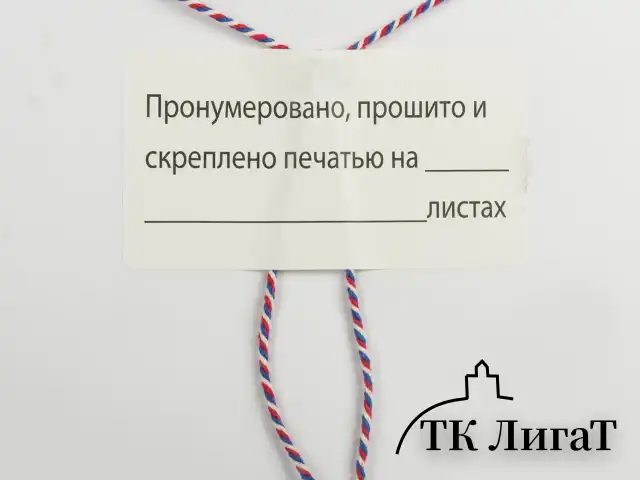 Этикетка самоклеящаяся "Пронумеровано, прошито и скреплено", 70х37 мм, 24 этикетки, 10 листов, 128833