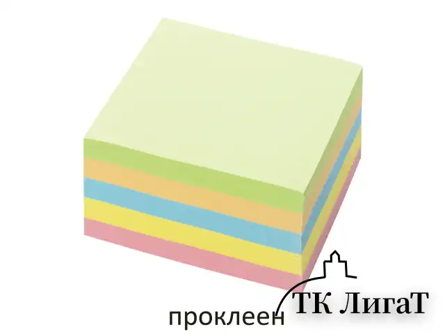 Блок для записей BRAUBERG проклеенный, 9х9х5 см, цветной, 129199