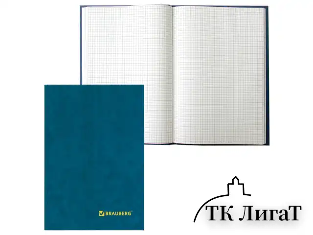 Книга учета 160 л., клетка, твердая, бумвинил, блок офсет, А4 200х290 мм, BRAUBERG, 130182