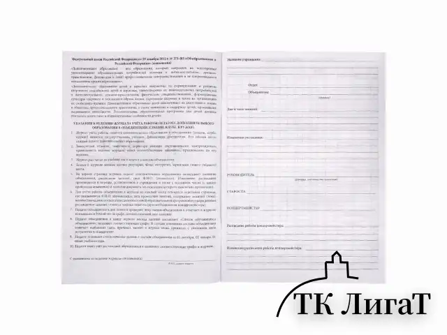 Журнал учёта работы педагога дополнительного образования, 48 л., картон, офсет, А4 200х280 мм, STAFF, 130243