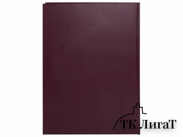 Книга учета 96 л., клетка, твердая, бумвинил, офсет, наклейка, А4 (200х290 мм), BRAUBERG, бордовая, 130279
