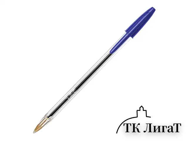 Ручка шариковая BIC "Cristal", СИНЯЯ, корпус прозрачный, узел 1 мм, линия письма 0,32 мм, 847898