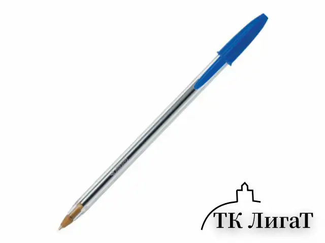 Ручка шариковая BIC "Cristal", СИНЯЯ, корпус прозрачный, узел 1 мм, линия письма 0,32 мм, 847898