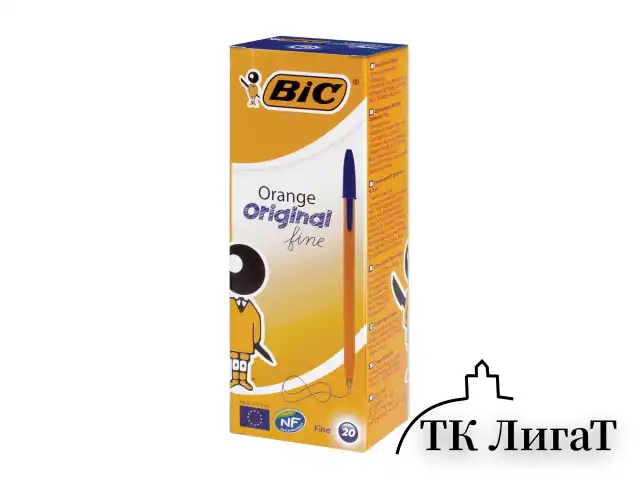 Ручка шариковая BIC "Orange", СИНЯЯ, корпус оранжевый, узел 0,8 мм, линия письма 0,3 мм, 8099221