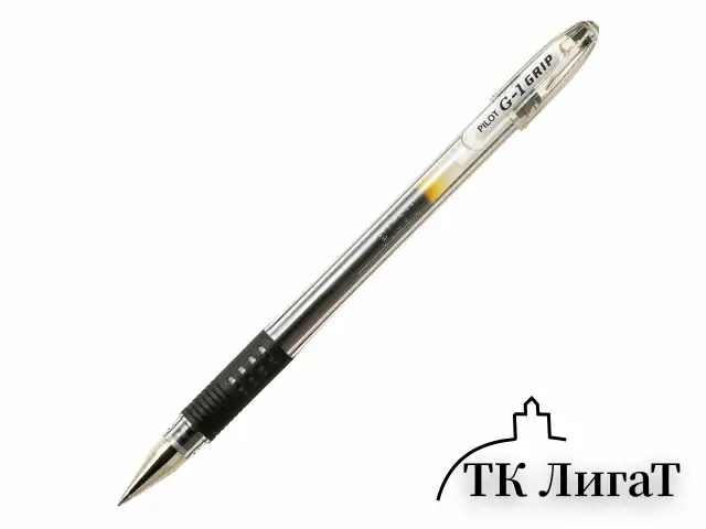 Ручка гелевая с грипом PILOT "G-1 Grip", ЧЕРНАЯ, корпус прозрачный, узел 0,5 мм, линия письма 0,3 мм, BLGP-G1-5
