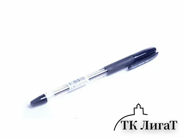 Ручка шариковая масляная с грипом PILOT "BPS-GP", ЧЕРНАЯ, корпус прозрачный, узел 0,7 мм, линия письма 0,21 мм, BPS-GP-F, BРS-GP-F