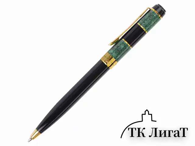 Ручка подарочная шариковая GALANT "Granit Green", корпус черный с темно-зеленым, золотистые детали, пишущий узел 0,7 мм, синяя, 140393