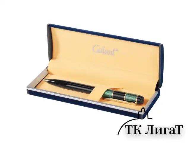 Ручка подарочная шариковая GALANT "Granit Green", корпус черный с темно-зеленым, золотистые детали, пишущий узел 0,7 мм, синяя, 140393
