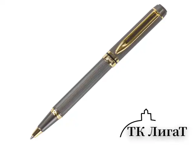 Ручка подарочная шариковая GALANT "Dark Chrome", корпус матовый хром, золотистые детали, пишущий узел 0,7 мм, синяя, 140397