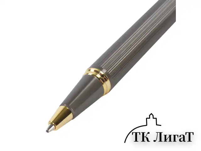 Ручка подарочная шариковая GALANT "Dark Chrome", корпус матовый хром, золотистые детали, пишущий узел 0,7 мм, синяя, 140397