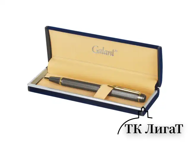 Ручка подарочная шариковая GALANT "Dark Chrome", корпус матовый хром, золотистые детали, пишущий узел 0,7 мм, синяя, 140397