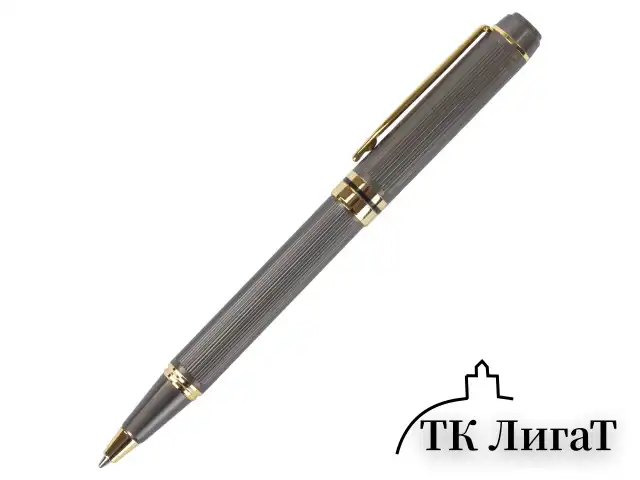Ручка подарочная шариковая GALANT "Dark Chrome", корпус матовый хром, золотистые детали, пишущий узел 0,7 мм, синяя, 140397
