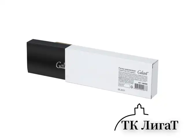 Ручка подарочная шариковая GALANT "Black", корпус черный, золотистые детали, пишущий узел 0,7 мм, синяя, 140405