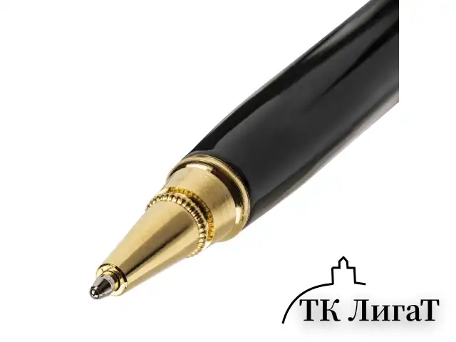 Ручка подарочная шариковая GALANT "Black", корпус черный, золотистые детали, пишущий узел 0,7 мм, синяя, 140405