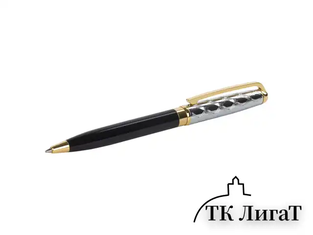 Ручка подарочная шариковая GALANT "Consul", корпус черный с серебристым, золотистые детали, пишущий узел 0,7 мм, синяя, 140963