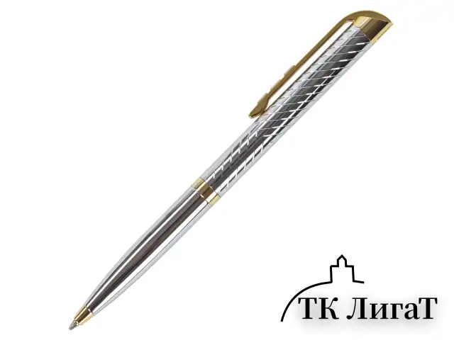 Ручка подарочная шариковая GALANT "Barendorf", корпус серебристый с гравировкой, золотистые детали, пишущий узел 0,7 мм, синяя, 141011