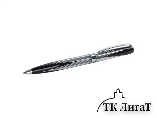 Ручка подарочная шариковая GALANT "Offenbach", корпус серебристый с черным, хромированные детали, пишущий узел 0,7 мм, синяя, 141014