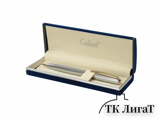 Ручка подарочная шариковая GALANT "Marburg", корпус серебристый с гравировкой, золотистые детали, пишущий узел 0,7 мм, синяя, 141015