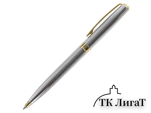 Ручка подарочная шариковая GALANT "Marburg", корпус серебристый с гравировкой, золотистые детали, пишущий узел 0,7 мм, синяя, 141015