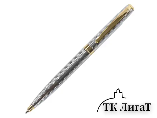Ручка подарочная шариковая GALANT "Marburg", корпус серебристый с гравировкой, золотистые детали, пишущий узел 0,7 мм, синяя, 141015