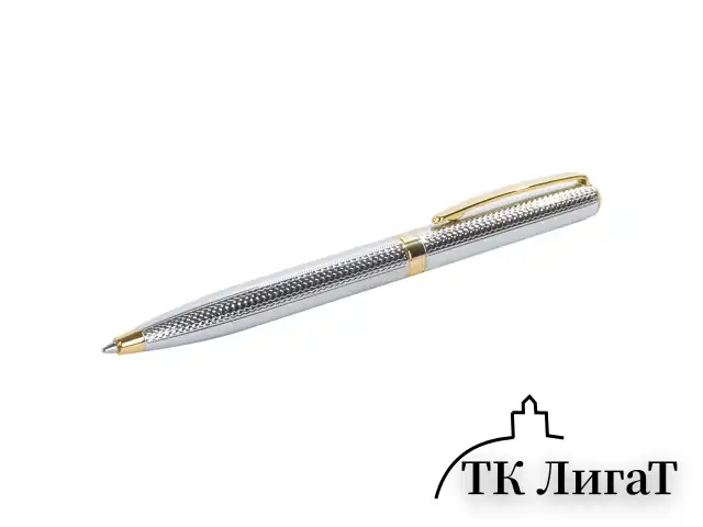 Ручка подарочная шариковая GALANT "Marburg", корпус серебристый с гравировкой, золотистые детали, пишущий узел 0,7 мм, синяя, 141015