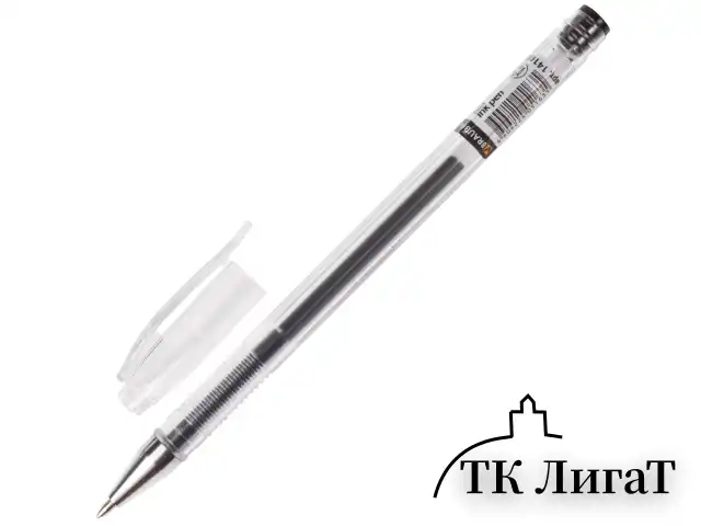 Ручка гелевая BRAUBERG "Jet", ЧЕРНАЯ, корпус прозрачный, узел 0,5 мм, линия письма 0,35 мм, 141018