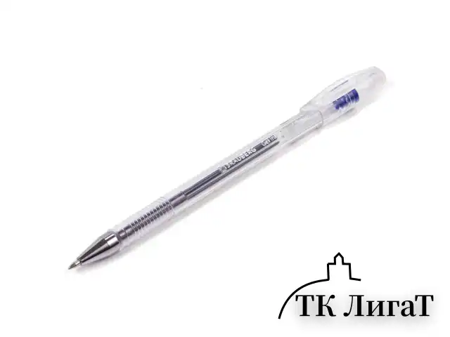 Ручка гелевая BRAUBERG "Jet", СИНЯЯ, корпус прозрачный, узел 0,5 мм, линия письма 0,35 мм, 141019