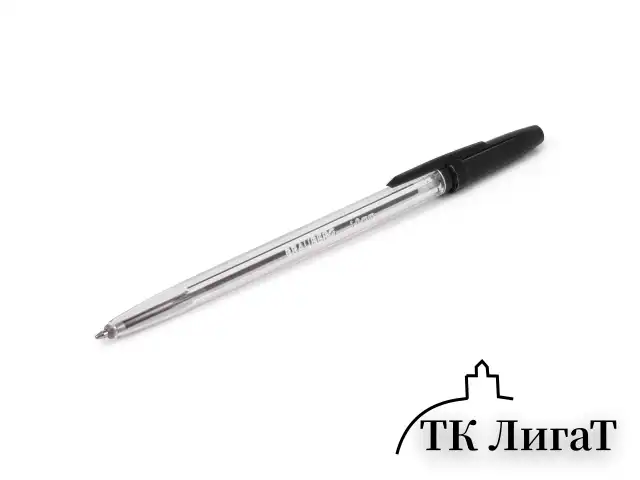 Ручка шариковая BRAUBERG "Line", ЧЕРНАЯ, корпус прозрачный, узел 1 мм, линия письма 0,5 мм, 141098