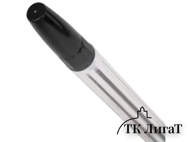 Ручка шариковая BRAUBERG "Line", ЧЕРНАЯ, корпус прозрачный, узел 1 мм, линия письма 0,5 мм, 141098