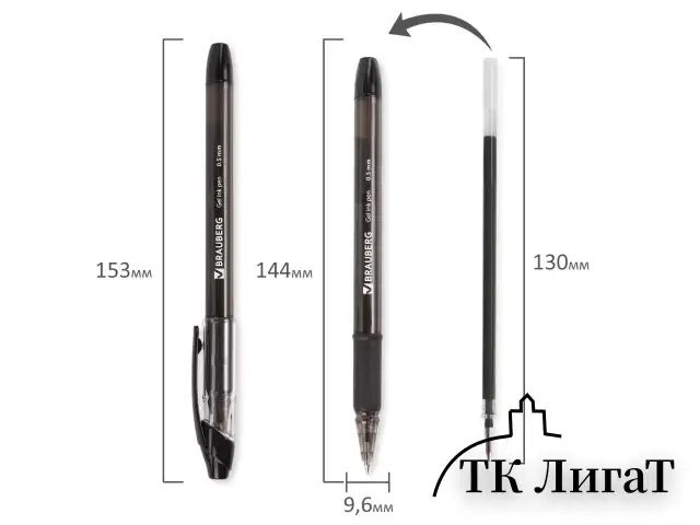 Ручка гелевая с грипом BRAUBERG "Samurai", ЧЕРНАЯ, корпус тонированный, узел 0,5 мм, линия письма 0,35 мм, 141178
