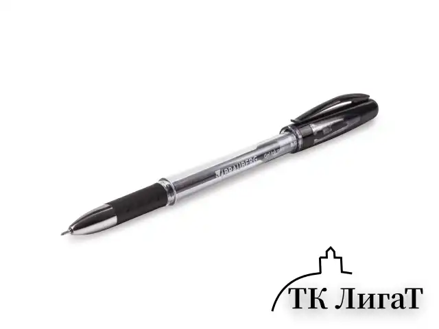 Ручка гелевая с грипом BRAUBERG "Geller", ЧЕРНАЯ, игольчатый узел 0,5 мм, линия письма 0,35 мм, 141180